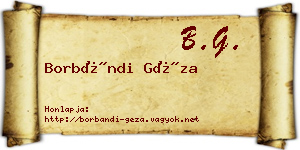 Borbándi Géza névjegykártya