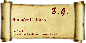Borbándi Géza névjegykártya